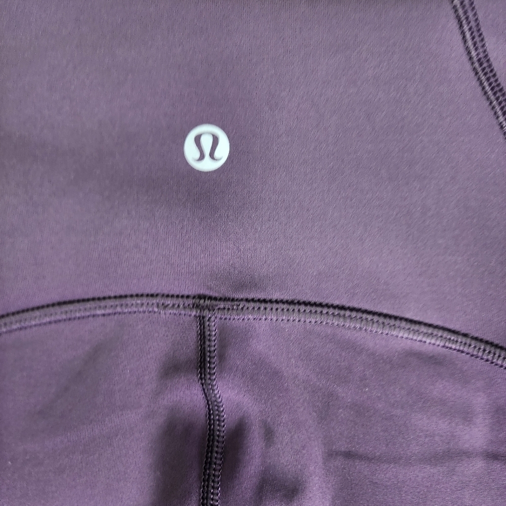 Lululemon Train Times Cropped Leggings In Black‎ Currant Size 6 - Picture 9 of 10